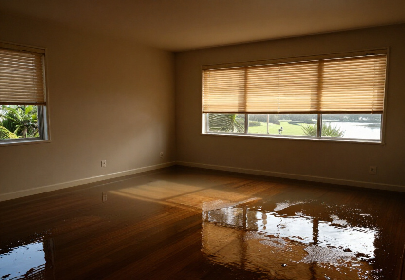 Water-damaged basement in Cremorne Point before drying